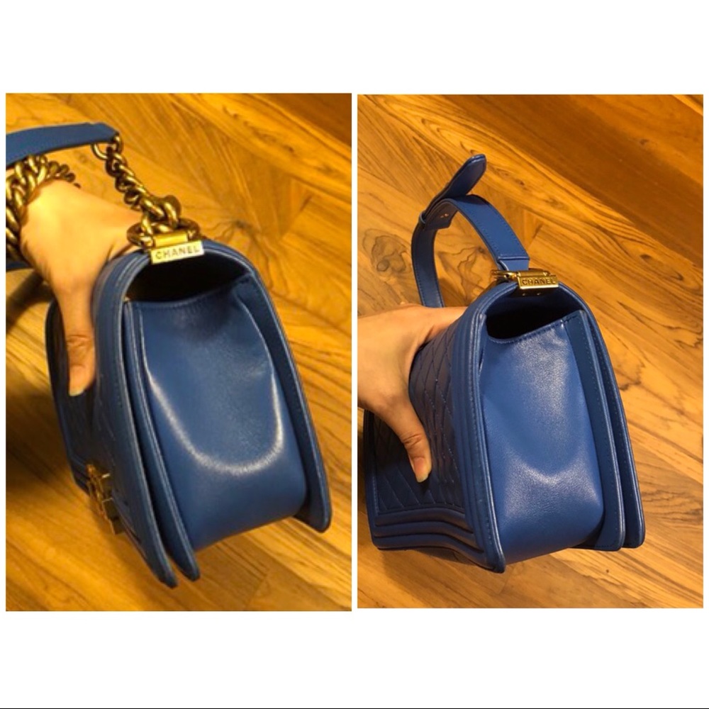 🚫SOLD🚫 Chanel Medium Boy Flap Royal Blue GHW - Picture 7 of 8
